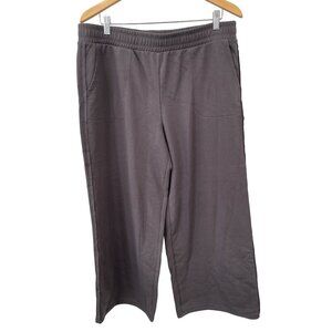 Zuda Women's Wide Leg Pants L 85% Cotton 15% Polyester Gray